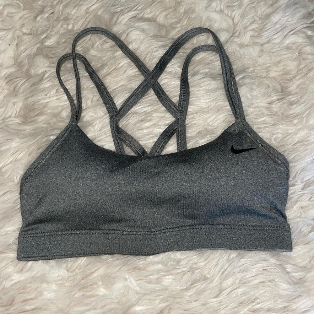 Grey Nike sports bra